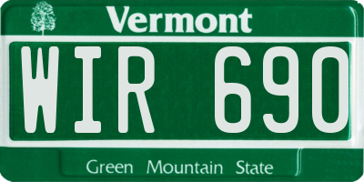 VT license plate WIR690