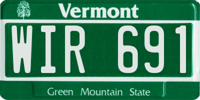 VT license plate WIR691