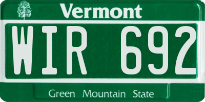 VT license plate WIR692