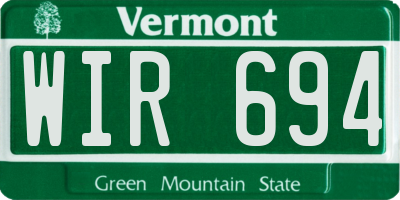 VT license plate WIR694