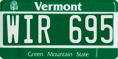 VT license plate WIR695