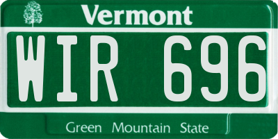 VT license plate WIR696