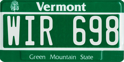 VT license plate WIR698