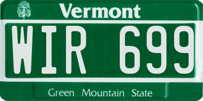 VT license plate WIR699