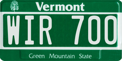VT license plate WIR700