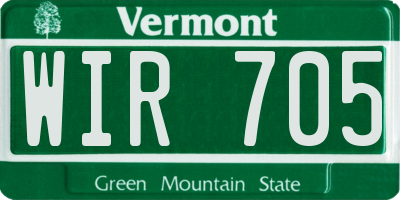 VT license plate WIR705