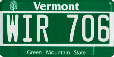 VT license plate WIR706