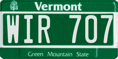 VT license plate WIR707