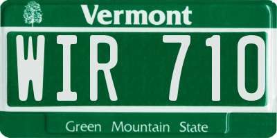 VT license plate WIR710