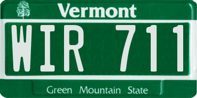 VT license plate WIR711