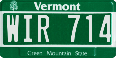 VT license plate WIR714