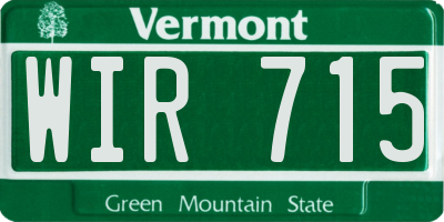 VT license plate WIR715