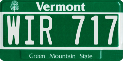 VT license plate WIR717