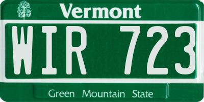 VT license plate WIR723