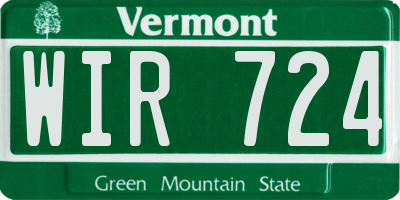 VT license plate WIR724