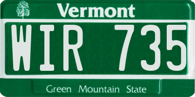 VT license plate WIR735
