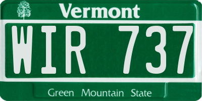 VT license plate WIR737