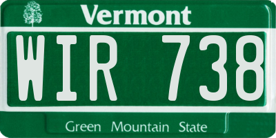 VT license plate WIR738