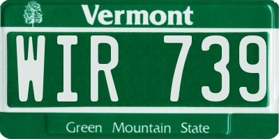 VT license plate WIR739