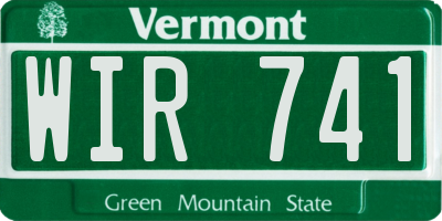 VT license plate WIR741