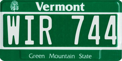 VT license plate WIR744