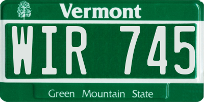 VT license plate WIR745
