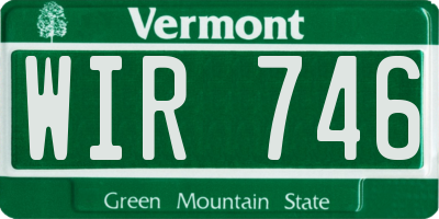 VT license plate WIR746