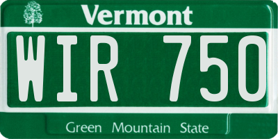 VT license plate WIR750