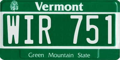 VT license plate WIR751