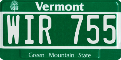 VT license plate WIR755