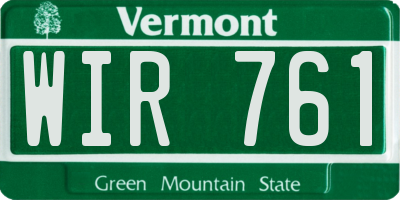 VT license plate WIR761