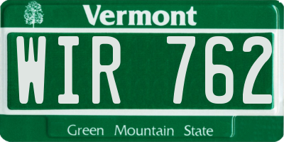 VT license plate WIR762
