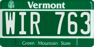 VT license plate WIR763