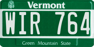 VT license plate WIR764