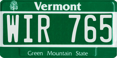 VT license plate WIR765