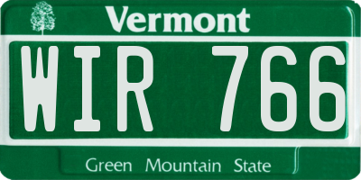 VT license plate WIR766