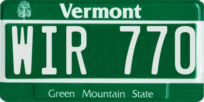 VT license plate WIR770