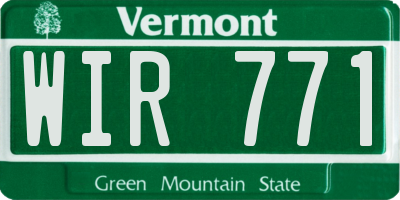 VT license plate WIR771