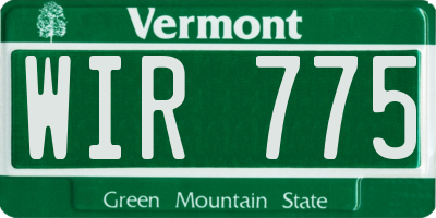 VT license plate WIR775