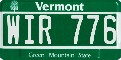 VT license plate WIR776