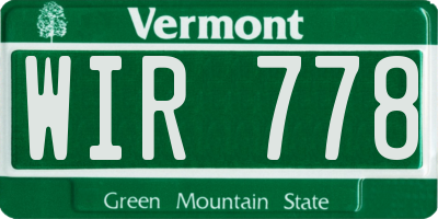 VT license plate WIR778