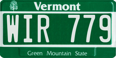 VT license plate WIR779