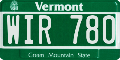 VT license plate WIR780
