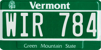 VT license plate WIR784