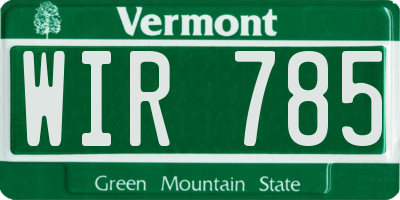 VT license plate WIR785
