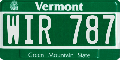 VT license plate WIR787