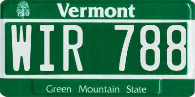 VT license plate WIR788