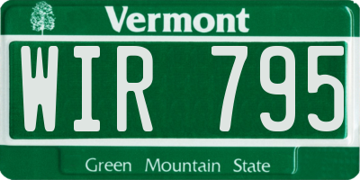 VT license plate WIR795