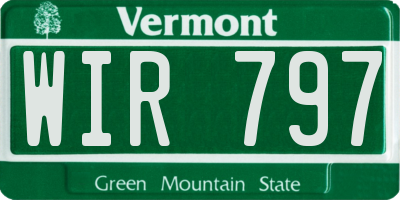 VT license plate WIR797
