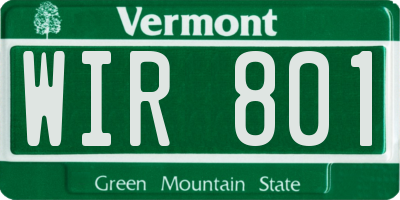VT license plate WIR801